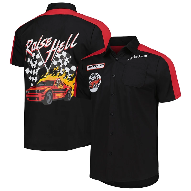 Unisex Reason Black Dodge Mechanics Button-Up Shirt