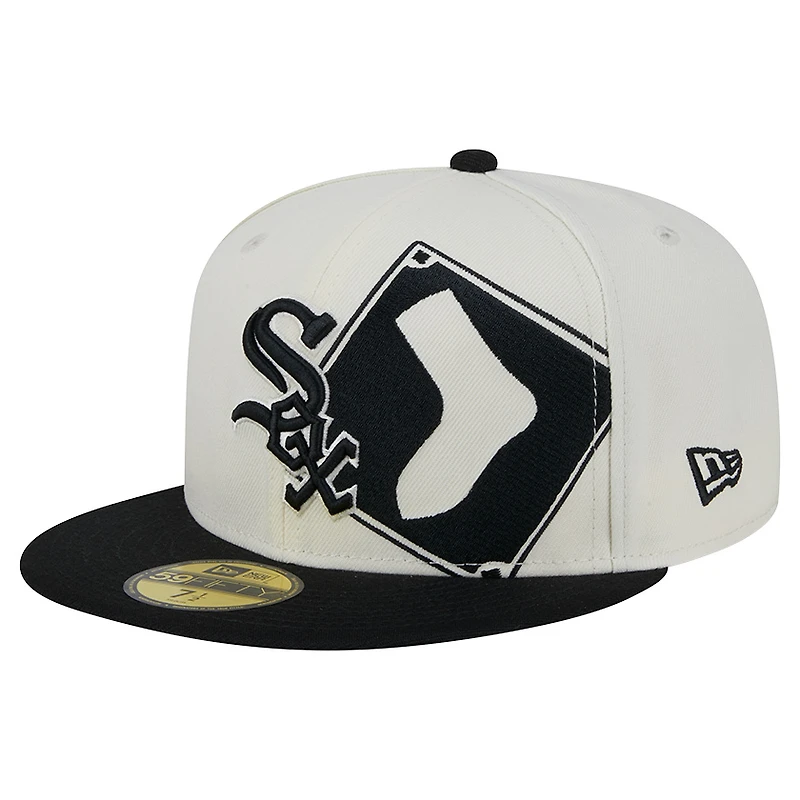 Men's New Era Cream/Black Chicago White Sox Lonestar 59FIFTY Fitted Hat