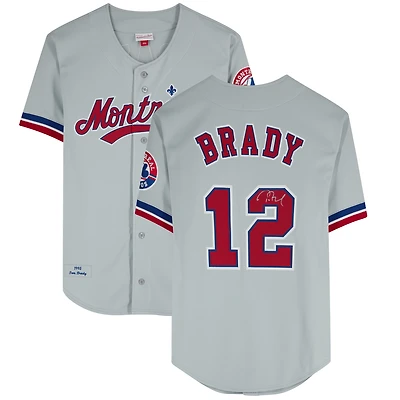 Tom Brady Montreal Expos Autographed Mitchell & Ness Gray Authentic Jersey