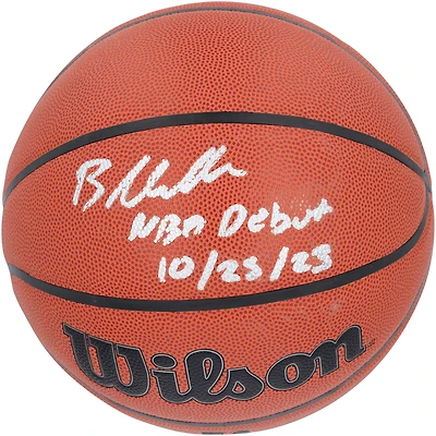 Brandon Miller Charlotte Hornets Autographed Wilson Authentic Series Indoor/Outdoor Basketball with "NBA DEBUT 10/25/23" Inscription