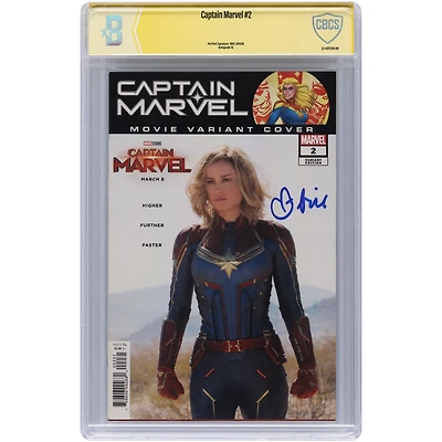 Brie Larson Captain Marvel Autographed #2 Comic Book - Signed in Blue Ink - CBCS AUTO 10