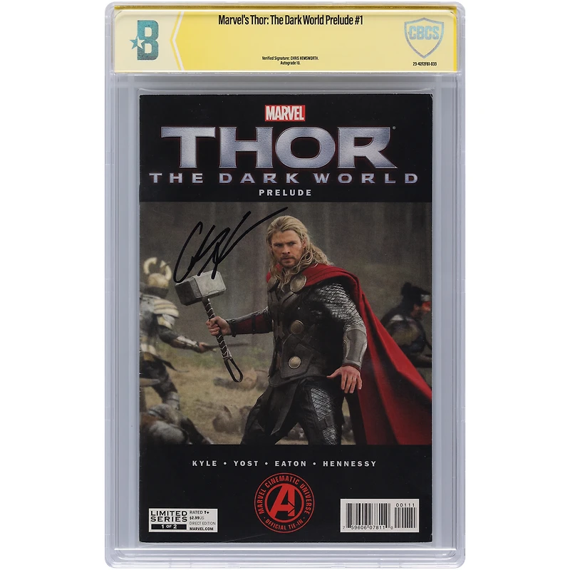 Chris Hemsworth Marvel's Thor: The Dark World Autographed Prelude #1 Comic Book - Signed in Black Ink - CBCS AUTO 10