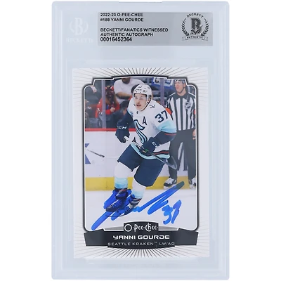 Yanni Gourde Seattle Kraken Autographed -23 Upper Deck O-Pee-Chee #188 Beckett Fanatics Witnessed Authenticated Card