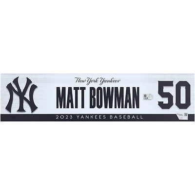 Matt Bowman New York Yankees Player-Issued #50 Nameplate from the 2023 MLB Season