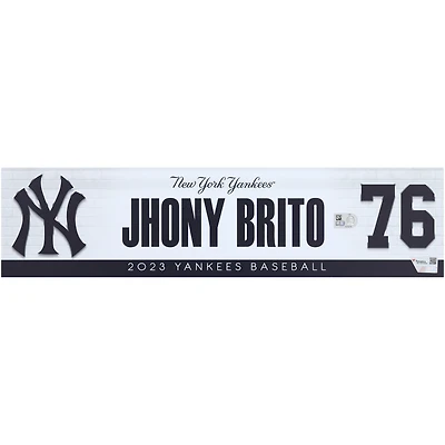 Jhony Brito New York Yankees Player-Issued #76 Nameplate from the 2023 MLB Season