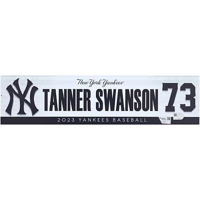 Tanner Swanson New York Yankees Player-Issued #73 Nameplate from the 2023 MLB Season