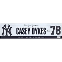 Casey Dykes New York Yankees Player-Issued #78 Nameplate from the 2023 MLB Season