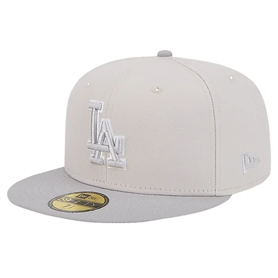 Men's New Era Khaki/Gray Los Angeles Dodgers Two-Tone Color Pack 59FIFTY Fitted Hat