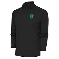 Men's Antigua Gray Seattle Sounders FC Tribute Quarter-Zip Pullover Top