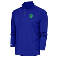 Men's Antigua Royal Seattle Sounders FC Tribute Quarter-Zip Pullover Top