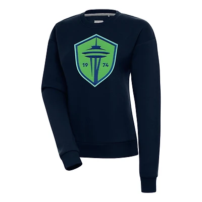 Women's Antigua Navy Seattle Sounders FC Victory Crewneck Pullover Sweatshirt