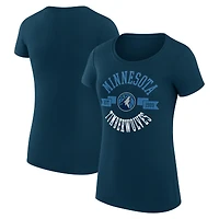 Women's G-III 4Her by Carl Banks Navy Minnesota Timberwolves Super-Slim Fit Lightweight Large City Logo T-Shirt