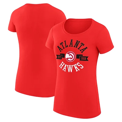 Women's G-III 4Her by Carl Banks Red Atlanta Hawks Super-Slim Fit Lightweight Large City Logo T-Shirt