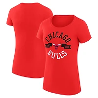 Women's G-III 4Her by Carl Banks Red Chicago Bulls Super-Slim Fit Lightweight Large City Logo T-Shirt