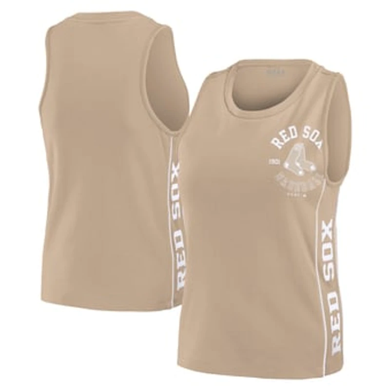 Women's WEAR by Erin Andrews Tan Boston Red Sox Tonal Tank Top