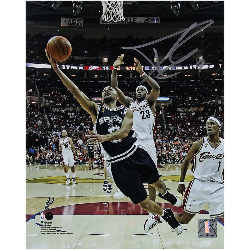 Tony Parker San Antonio Spurs Autographed 8" x 10" 2007 NBA Finals Layup vs. Cleveland Cavaliers Photograph