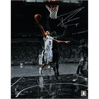 Tony Parker San Antonio Spurs Autographed 11" x 14" 2014 NBA Finals Layup vs. Miami Heat Photograph