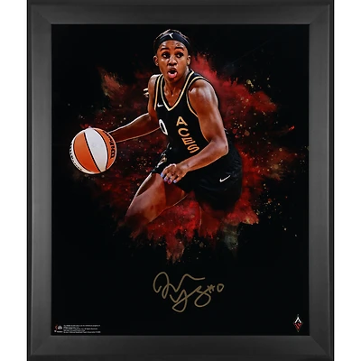Jackie Young Las Vegas Aces Framed Autographed 20" x 24" In Focus Photograph
