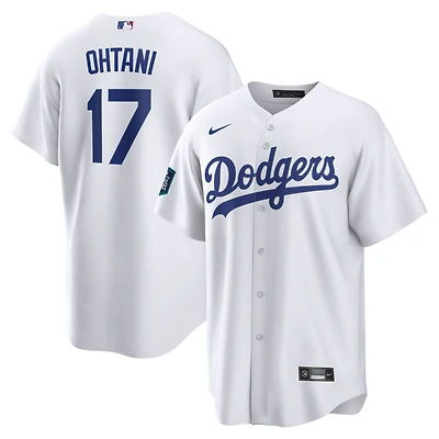 Men's Nike Shohei Ohtani White Los Angeles Dodgers 2024 MLB World Tour Patch Home Replica Jersey