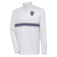 Men's Antigua Heather Gray Indy Eleven Bullseye Quarter-Zip Pullover Top