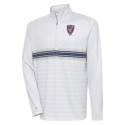 Men's Antigua Heather Gray Indy Eleven Bullseye Quarter-Zip Pullover Top