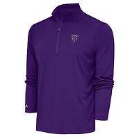 Men's Antigua Purple Louisville City FC Tribute Quarter-Zip Pullover Top