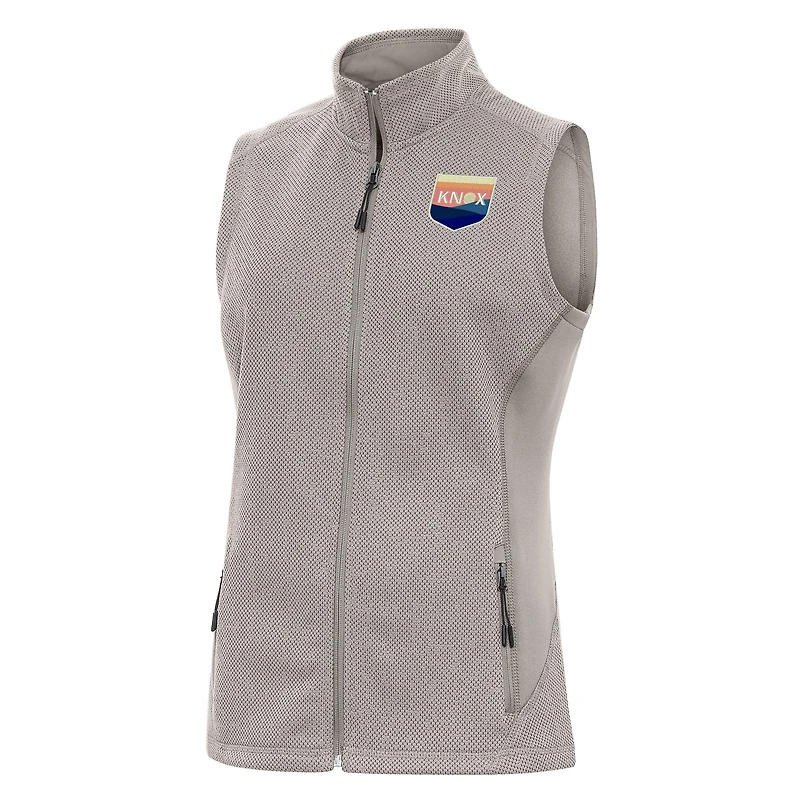 Women's Antigua Oatmeal One Knoxville SC Course Full-Zip Vest