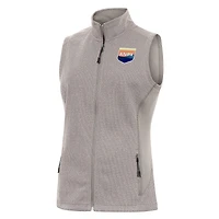 Women's Antigua Oatmeal One Knoxville SC Course Full-Zip Vest