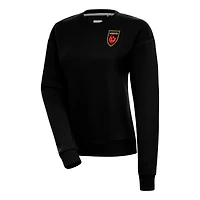 Women's Antigua Black Phoenix Rising FC Victory Crewneck Pullover Sweatshirt