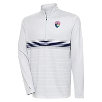 Men's Antigua Heather Gray San Diego Wave FC Bullseye Quarter-Zip Pullover Top