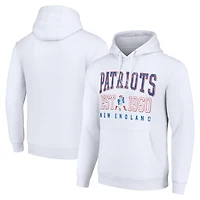 Unisex Starter White New England Patriots Throwback Logo Pullover Hoodie