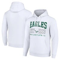 Unisex Starter White Philadelphia Eagles Throwback Logo Pullover Hoodie