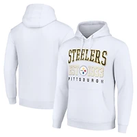 Unisex Starter White Pittsburgh Steelers Throwback Logo Pullover Hoodie