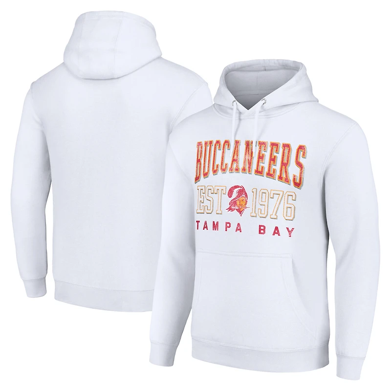 Unisex Starter White Tampa Bay Buccaneers Throwback Logo Pullover Hoodie