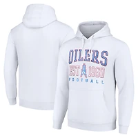 Unisex Starter White Houston Oilers Throwback Logo Pullover Hoodie