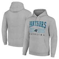 Unisex Starter Heather Gray Carolina Panthers Throwback Logo Pullover Hoodie