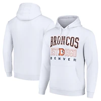 Unisex Starter White Denver Broncos Throwback Logo Pullover Hoodie