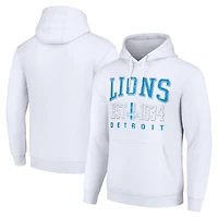 Unisex Starter White Detroit Lions Throwback Logo Pullover Hoodie