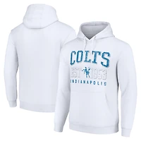 Unisex Starter White Indianapolis Colts Throwback Logo Pullover Hoodie
