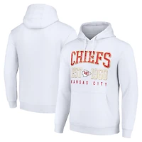 Unisex Starter White Kansas City Chiefs Throwback Logo Pullover Hoodie
