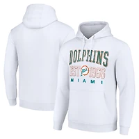 Unisex Starter White Miami Dolphins Throwback Logo Pullover Hoodie
