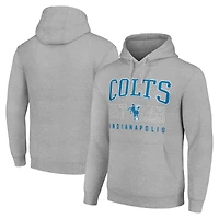 Unisex Starter Heather Gray Indianapolis Colts Throwback Logo Pullover Hoodie
