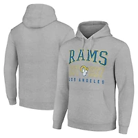 Unisex Starter Heather Gray Los Angeles Rams Throwback Logo Pullover Hoodie
