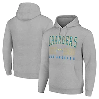 Unisex Starter Heather Gray Los Angeles Chargers Throwback Logo Pullover Hoodie