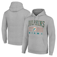 Unisex Starter Heather Gray Miami Dolphins Throwback Logo Pullover Hoodie