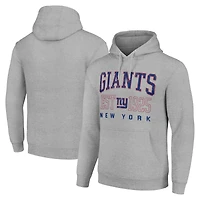 Unisex Starter Heather Gray New York Giants Throwback Logo Pullover Hoodie