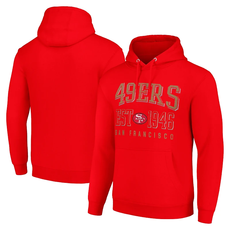 Unisex Starter Red San Francisco 49ers Throwback Logo Pullover Hoodie