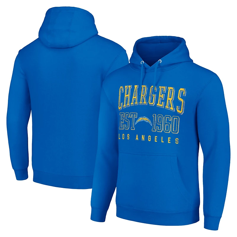 Unisex Starter Royal Los Angeles Chargers Throwback Logo Pullover Hoodie
