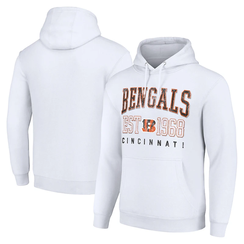 Unisex Starter White Cincinnati Bengals Throwback Logo Pullover Hoodie