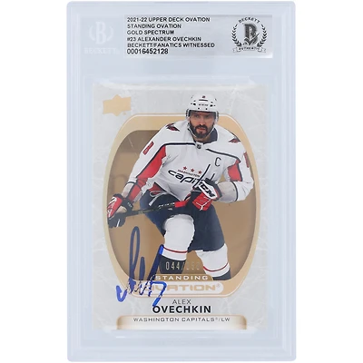 Alexander Ovechkin Washington Capitals Autographed 2021-22 Upper Deck Ovation Standing Gold Spectrum #23 #/250 Beckett Fanatics Witnessed Authenticated Card